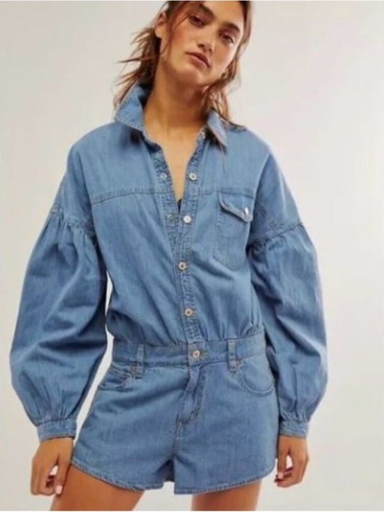 Free People Pants - Free People jean short jumpsuit